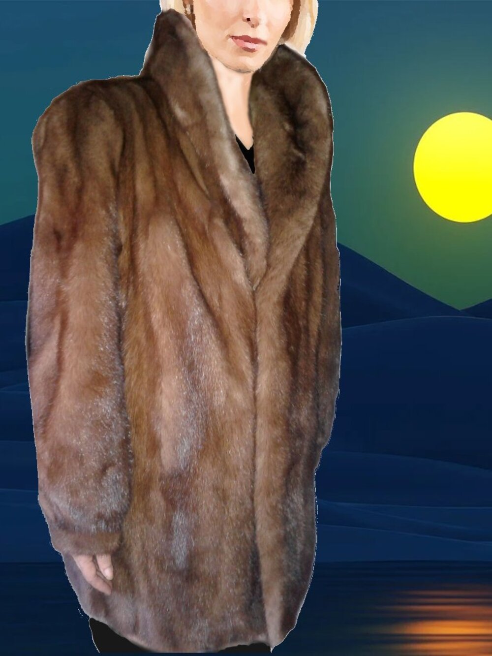 Pappas Genuine Mink Fur Coat